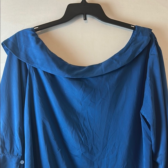 J. Jill Women’s Soft Luxe One-Shoulder Blouse Top Royal Blue Size XL NWT - Picture 8 of 11